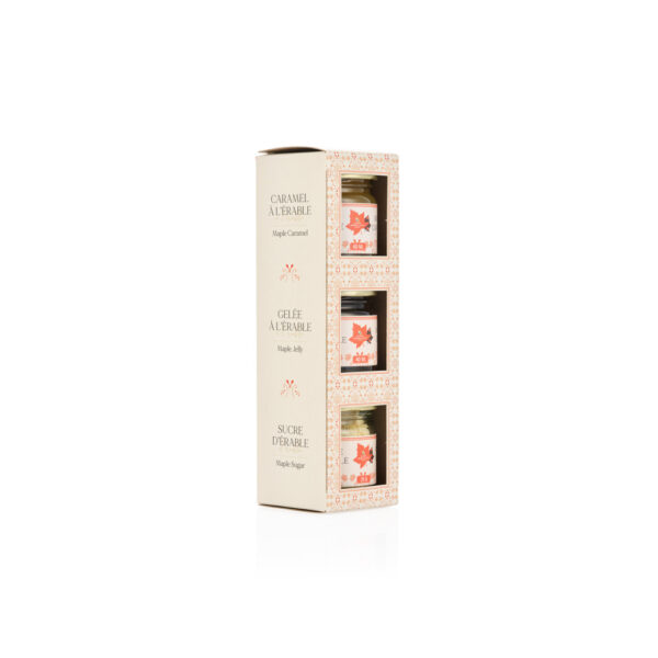 Trio - caramel à l'érable, gelée à l'érable, sucre d’érable