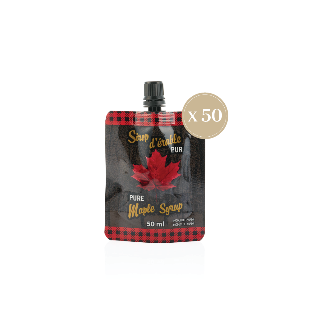 Sirop d'érable pochette 50 ml - 50 unités